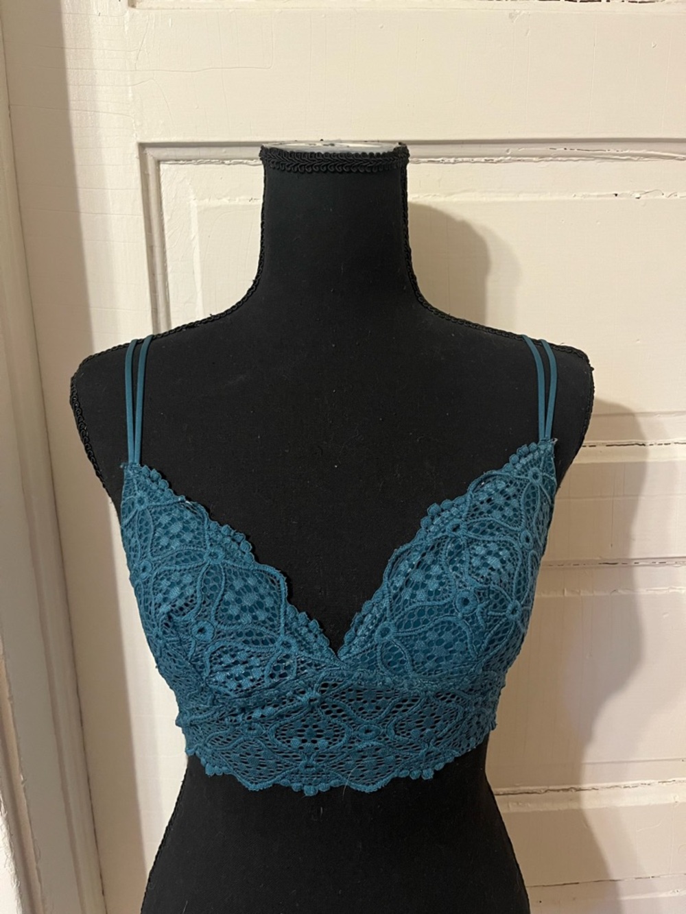 Auden Teal Lace Bralette with Double-Strap Details